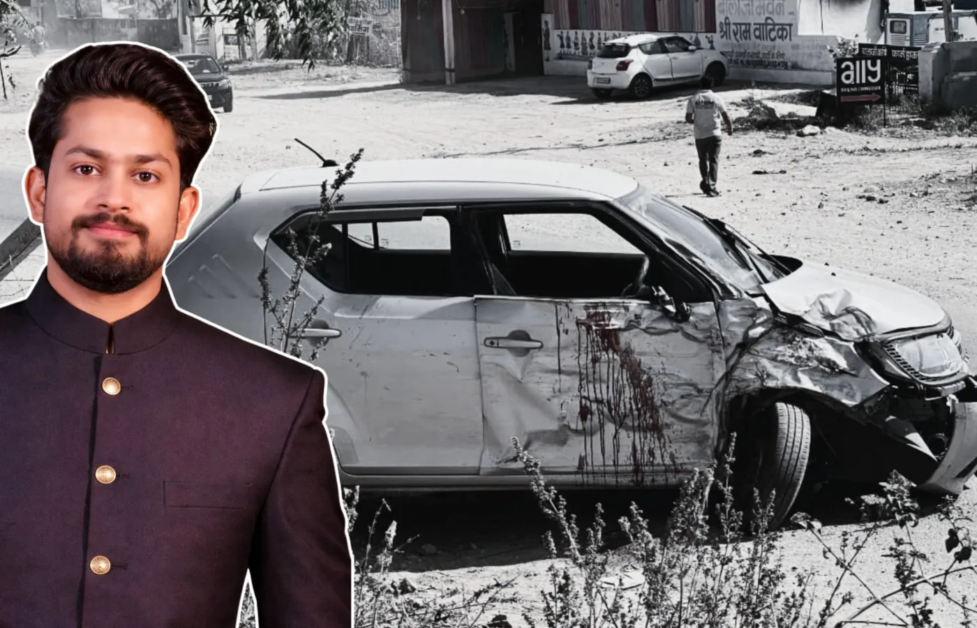 कार गहरे गड्ढे में गिरी, बीजेपी नेता के दामाद की मौत, दोस्त हुआ घायल; खेलगांव रोड पर भीषण हादसा, 14 दिन में दूसरी मौत