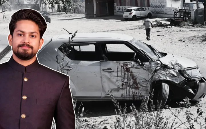 कार गहरे गड्ढे में गिरी, बीजेपी नेता के दामाद की मौत, दोस्त हुआ घायल; खेलगांव रोड पर भीषण हादसा, 14 दिन में दूसरी मौत