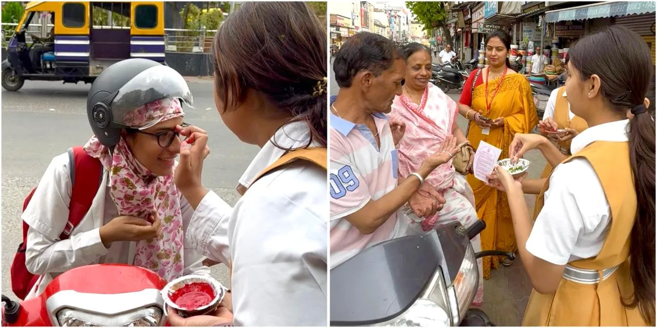हिंदू नववर्ष: आलोक संस्थान की पहल, तिलक और मिठास के साथ दी हिंदू नववर्ष की शुभकामनाएं