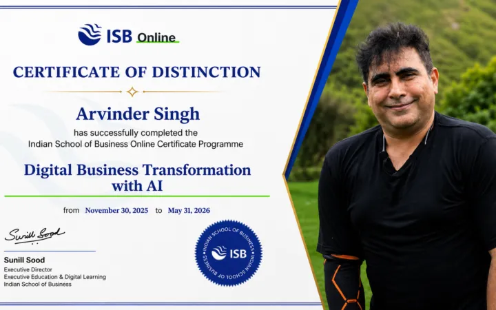 194 डिग्रियों के विश्व रिकॉर्ड धारक डॉ. अरविंदर सिंह को AI में ISB से डिस्टिंक्शन