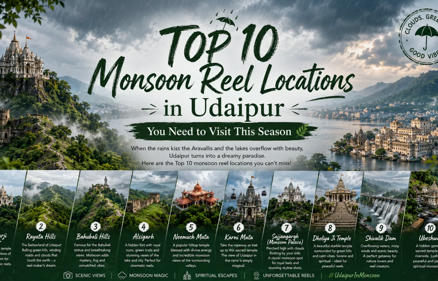 Top 10 Monsoon Reel Locations in Udaipur You Need to Visit This Season