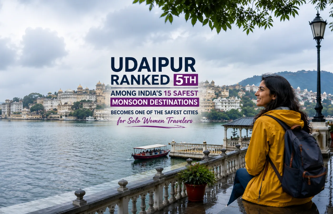 Udaipur Ranked 5th Among India’s 15 Safest Monsoon Destinations; Becomes One of the Safest Cities for Solo Women Travelers