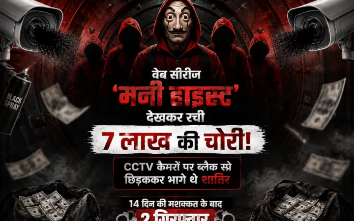 वेब सीरीज ‘मनी हाइस्ट’ देखकर रची 7 लाख की चोरी: CCTV कैमरों पर ब्लैक स्प्रे छिड़ककर भागे थे शातिर, 14 दिन की मशक्कत के बाद 2 गिरफ्तार